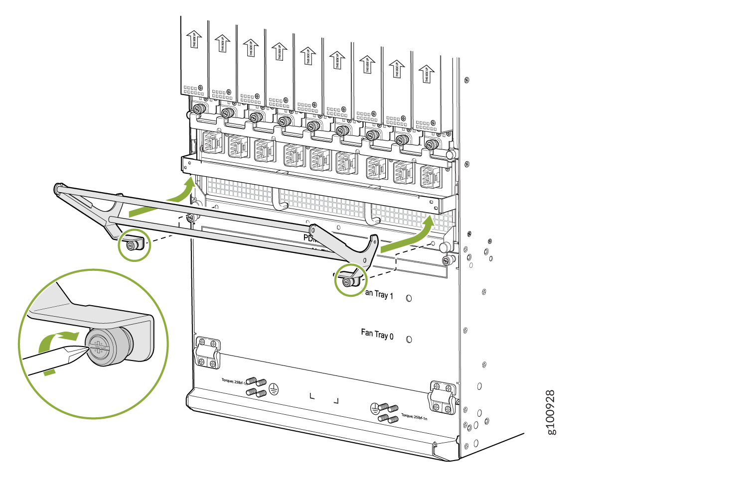 Installing the DC Cable Manager on the DC PDM (240 V China) and Universal (HVAC/HVDC) PDM