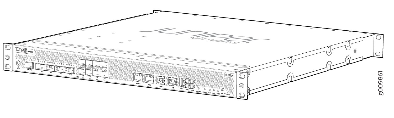 Front View of the MX204 Router