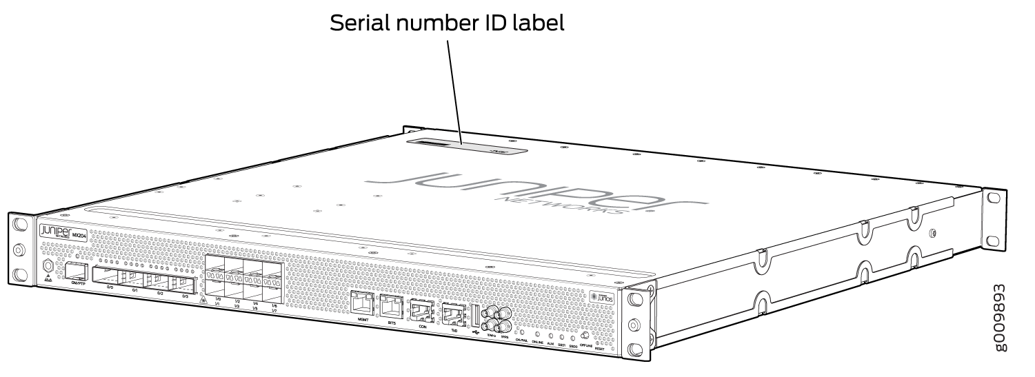 MX204 Chassis Serial Number Label