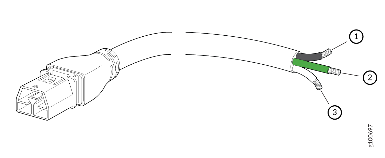 Straight, Bare Cable with Anderson Connector