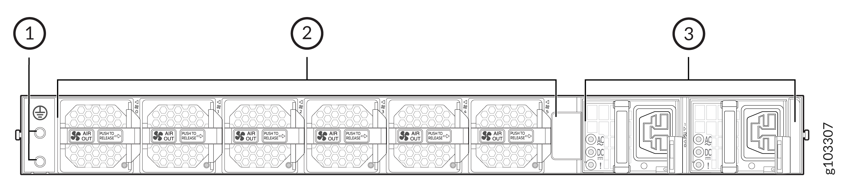 MX301 Rear Panel Components (HVAC/DC Variant)