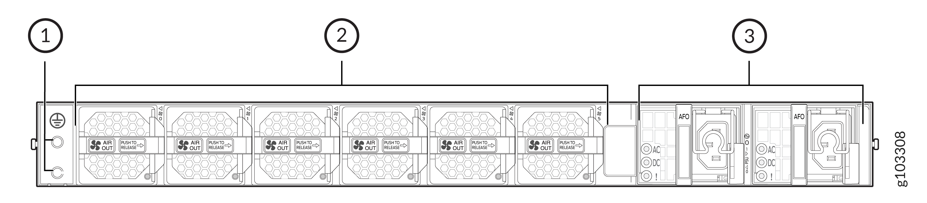 MX301 Rear Panel Components (AC Variant)