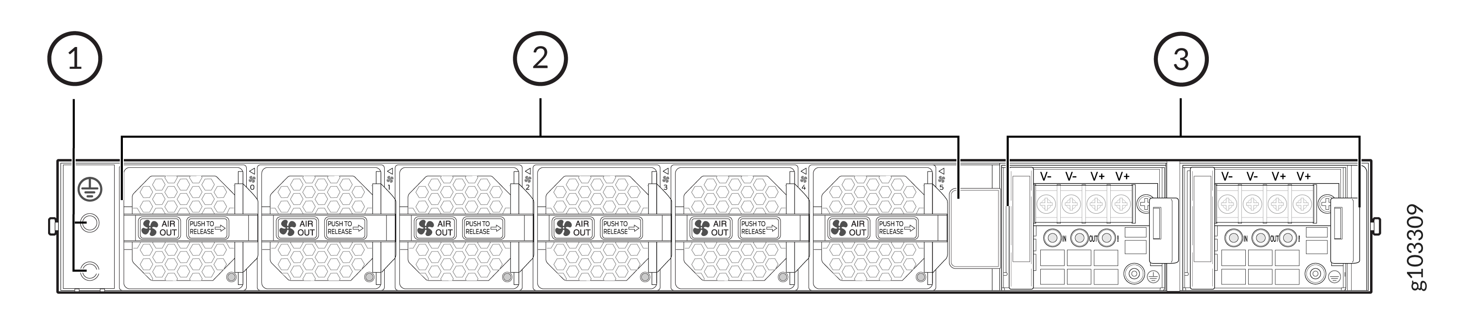 MX301 Rear Panel Components (DC Variant)