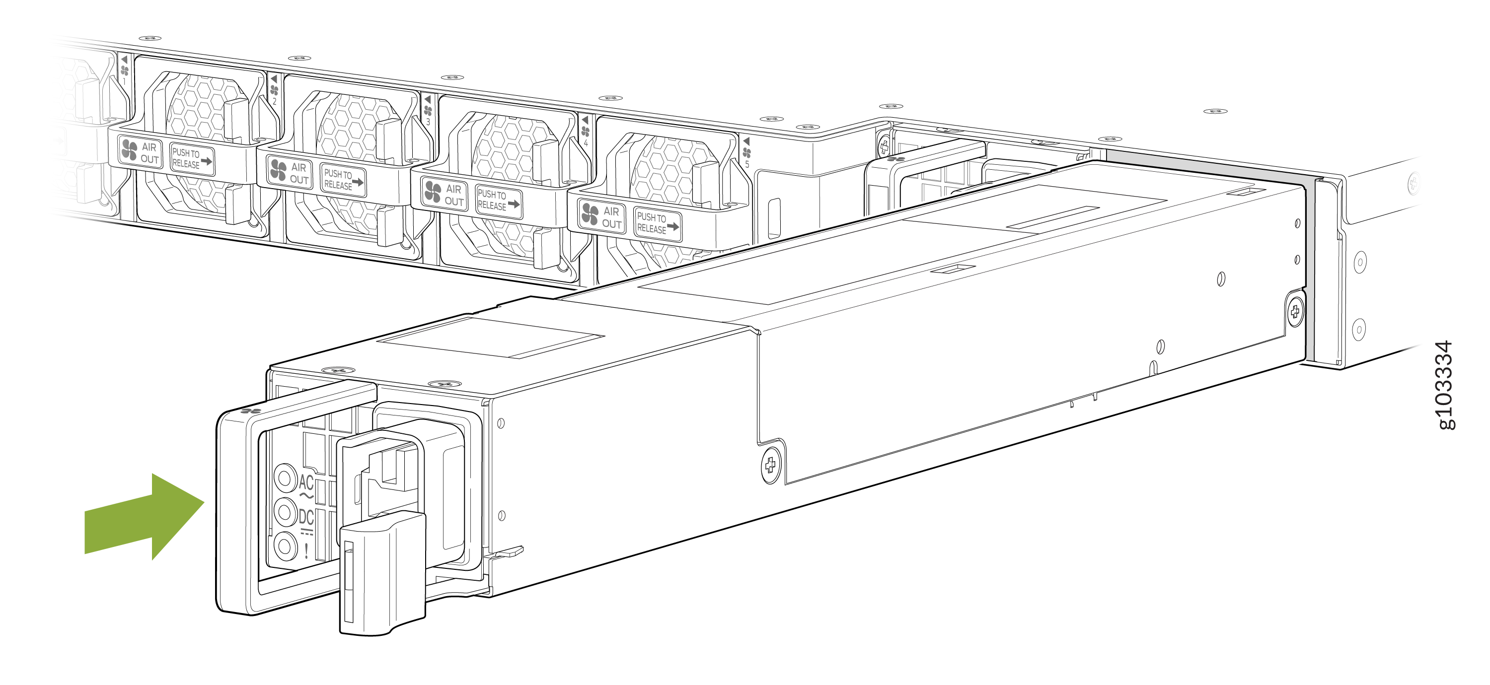 Install the HVAC/DC PSU