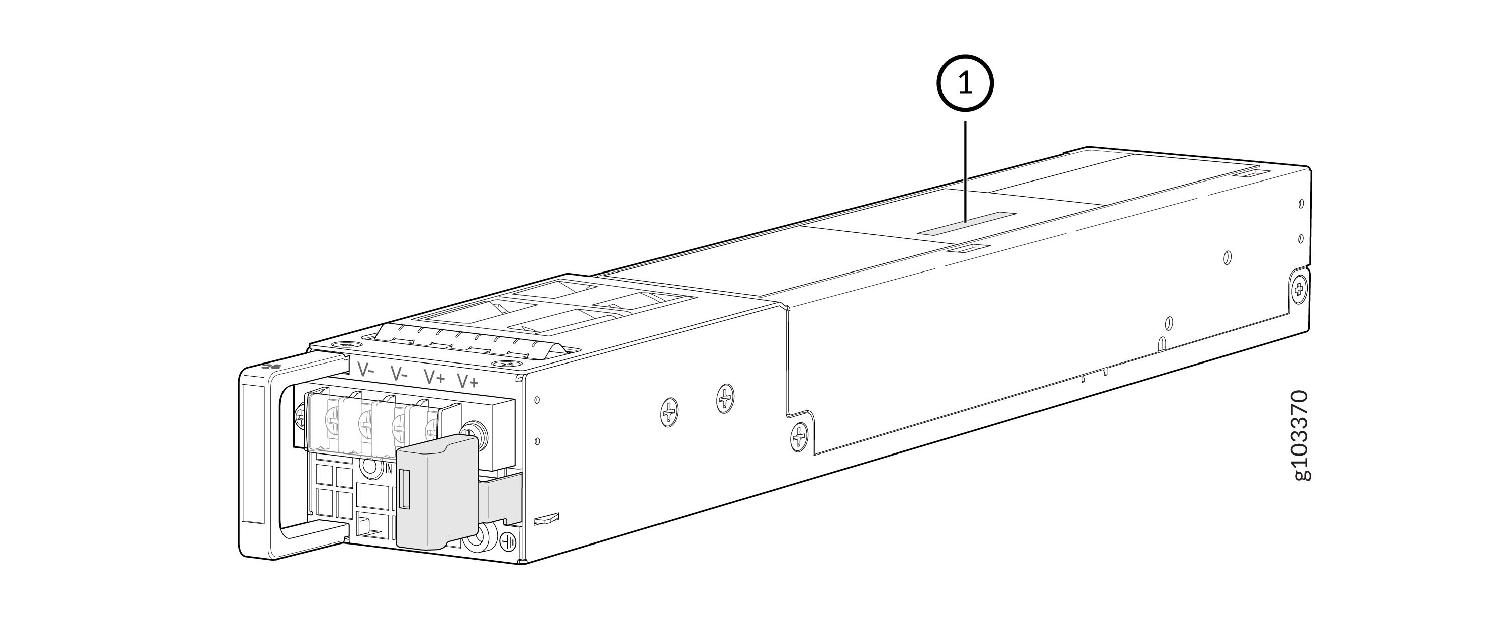 Serial Number ID Label on MX301 DC PSU