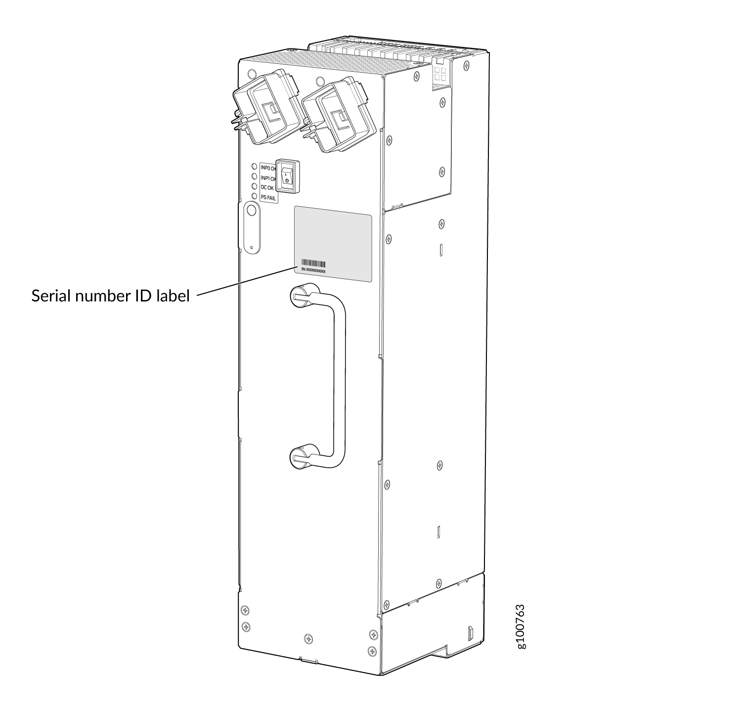 High-Capacity Second-Generation AC Power Supply Serial Number Label