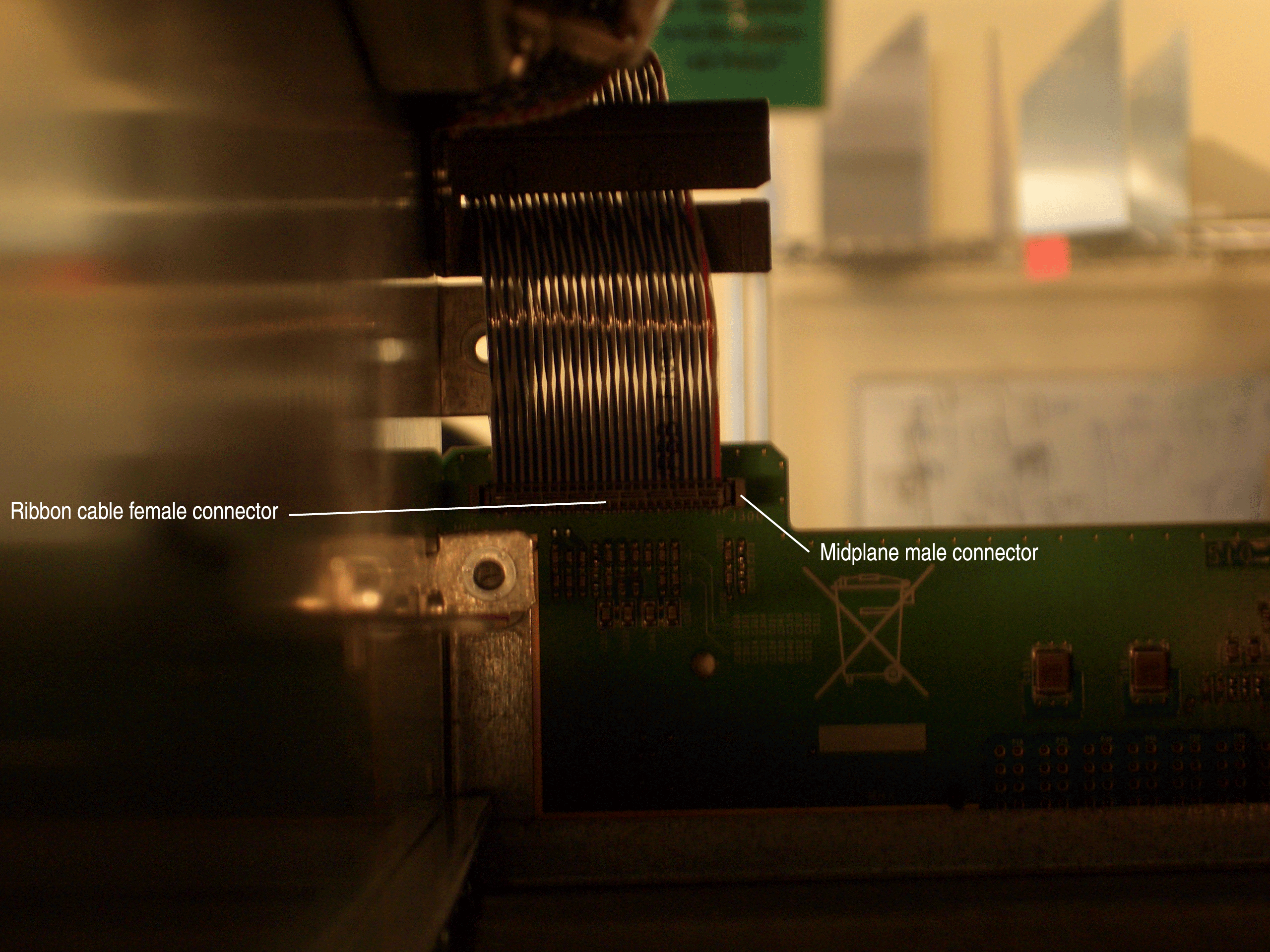 Craft Interface Ribbon Cable Attached to the Chassis Midplane