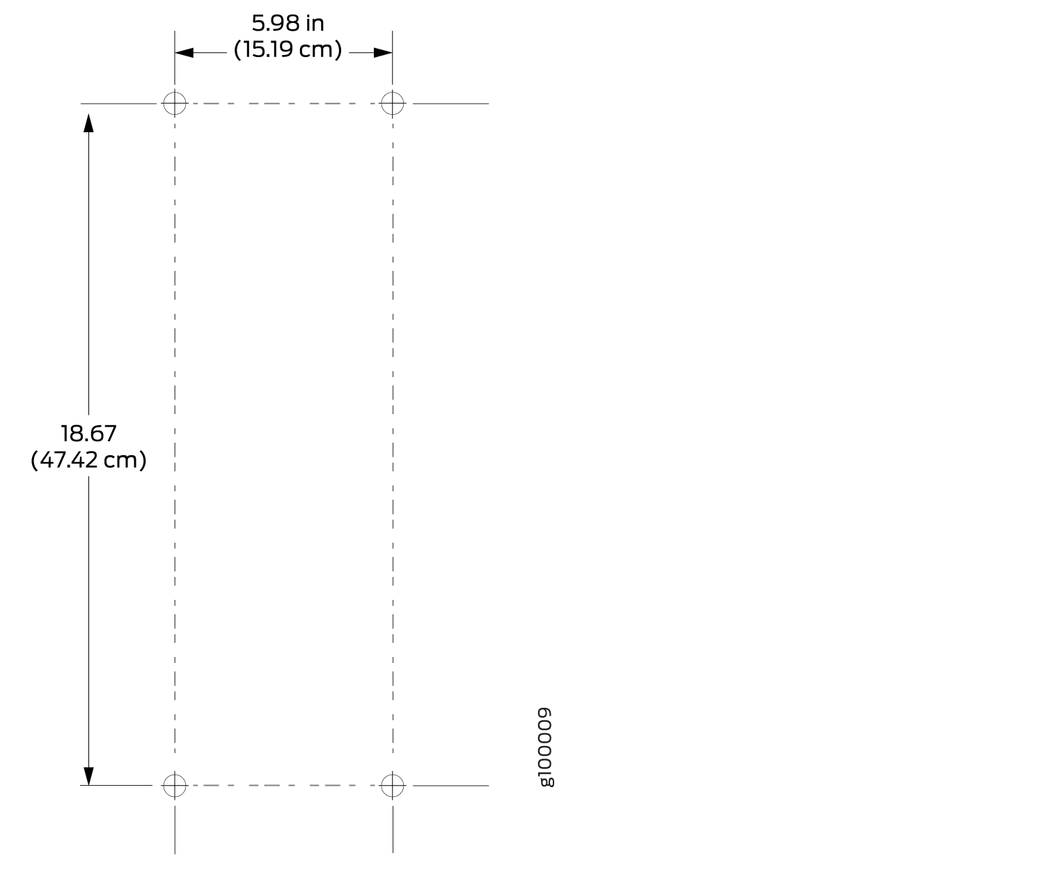 Measurements for Installing Mounting Screws for NFX150-S1 Device on a Wall