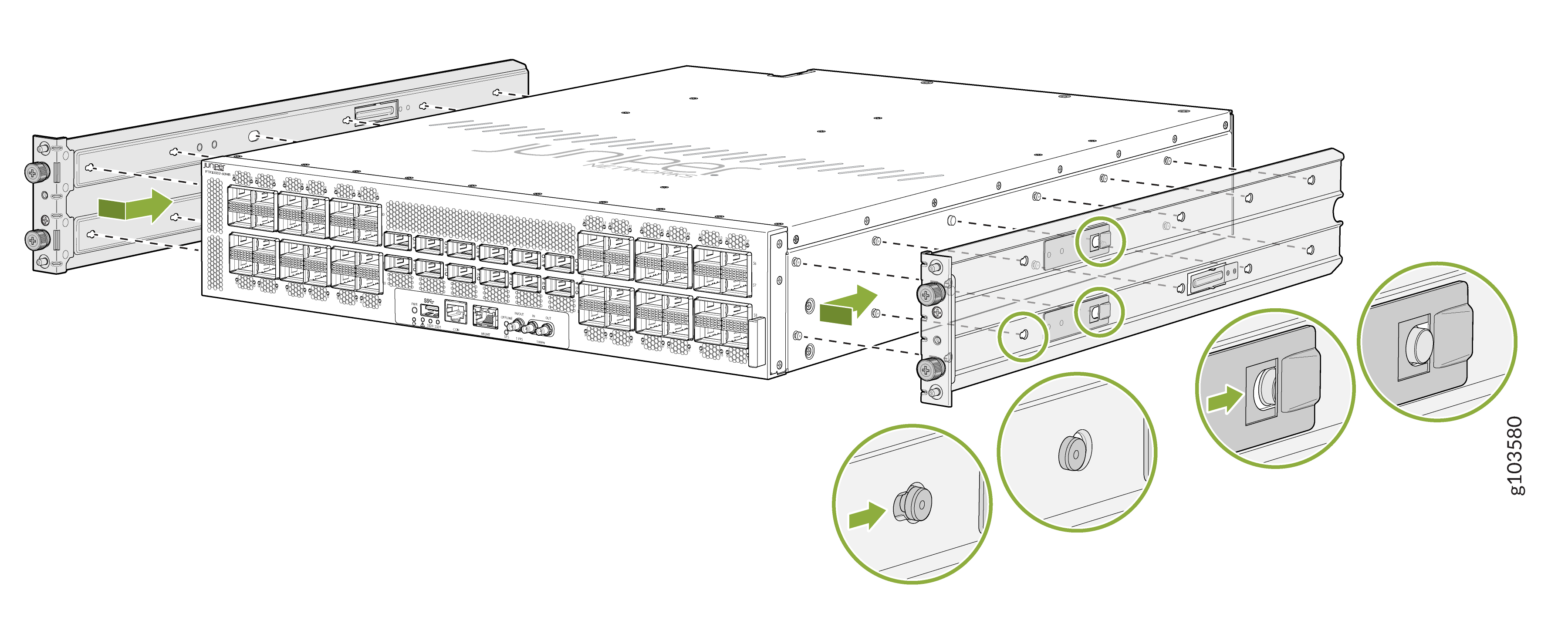 Attach the Mounting Brackets to the Router Chassis