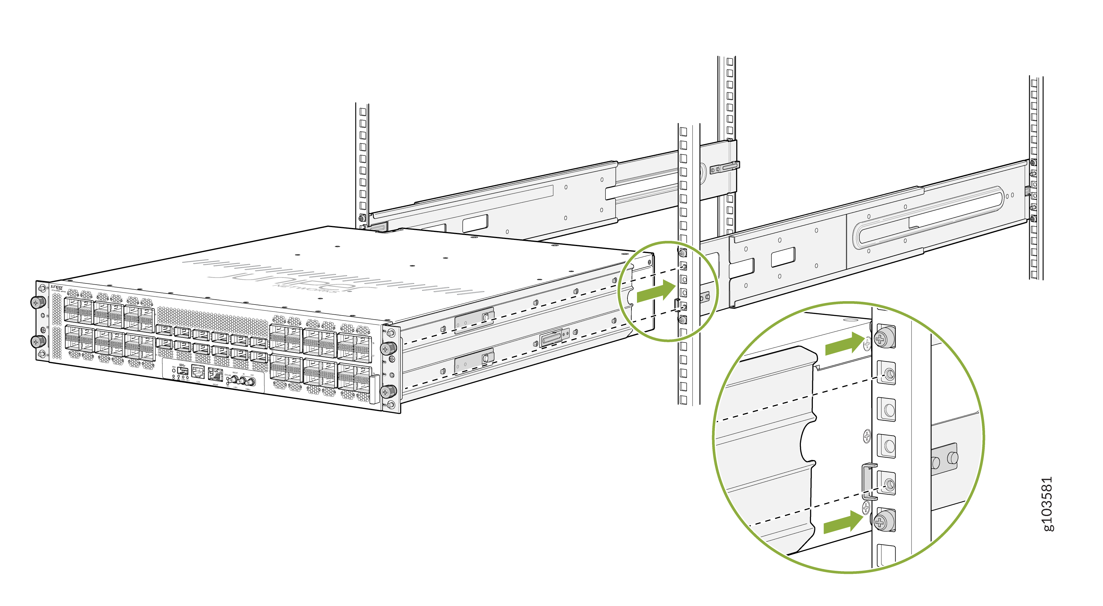 Slide the Chassis on to the Mounting Rails