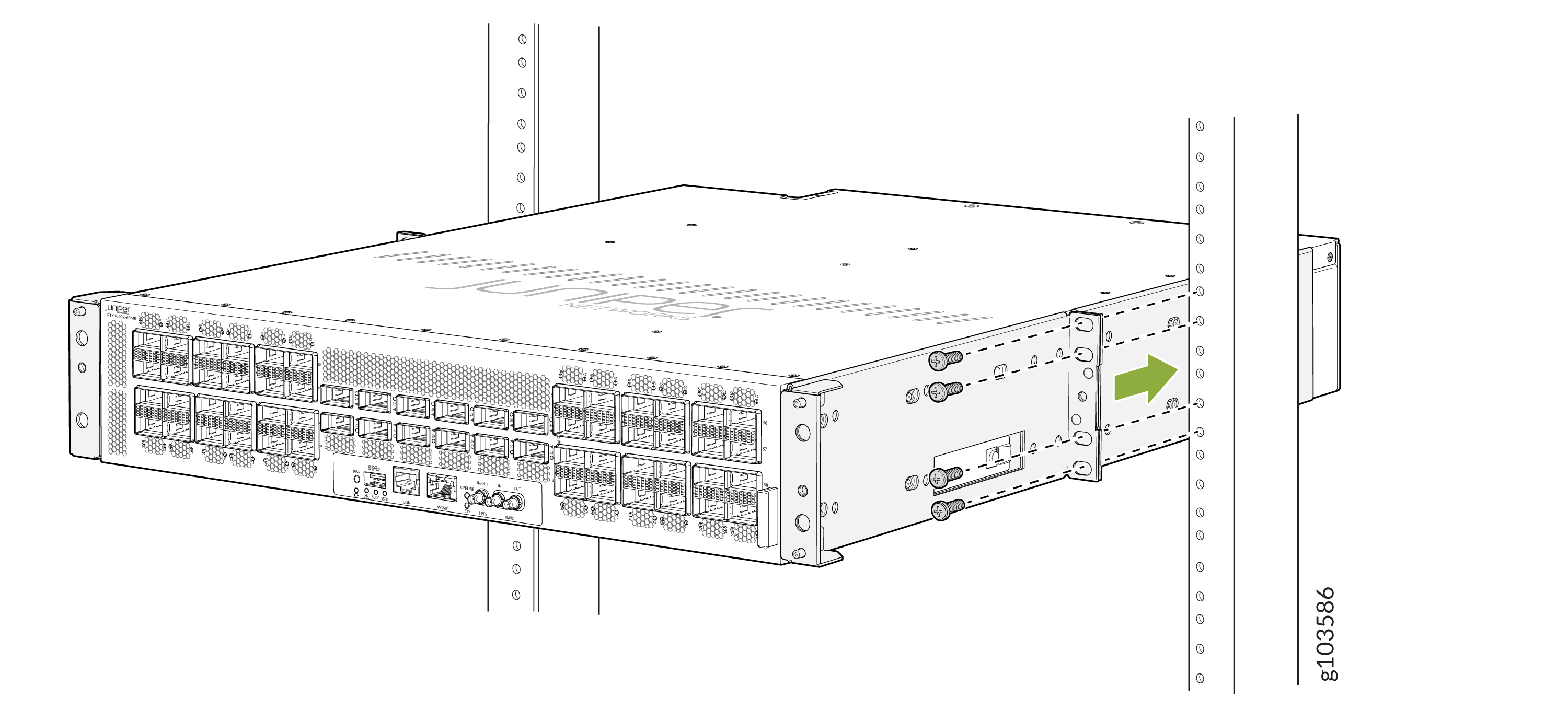 Secure the Router to the Posts of the Rack