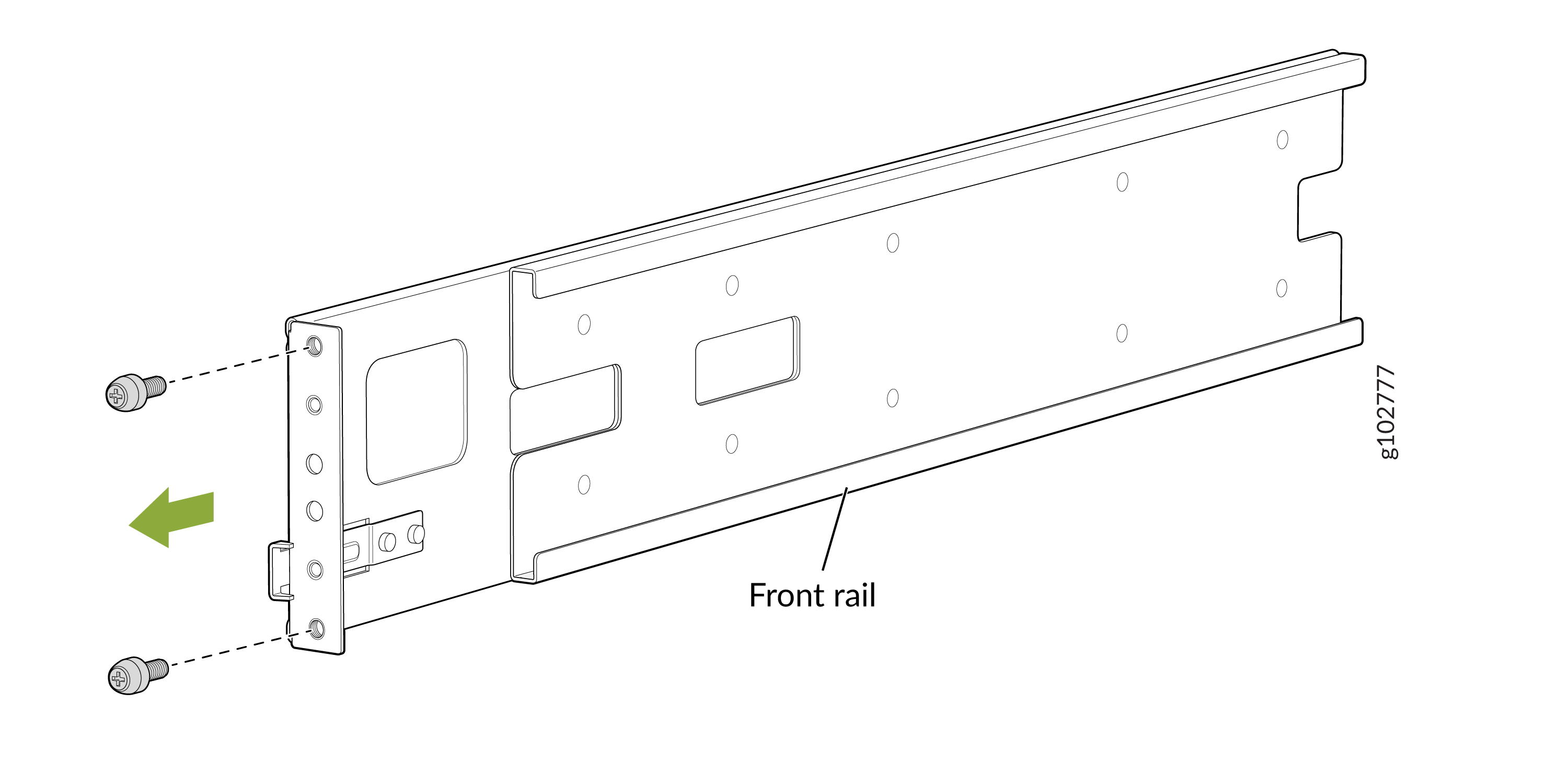 Remove the Guide Blocks from the Front-Mounting Rails