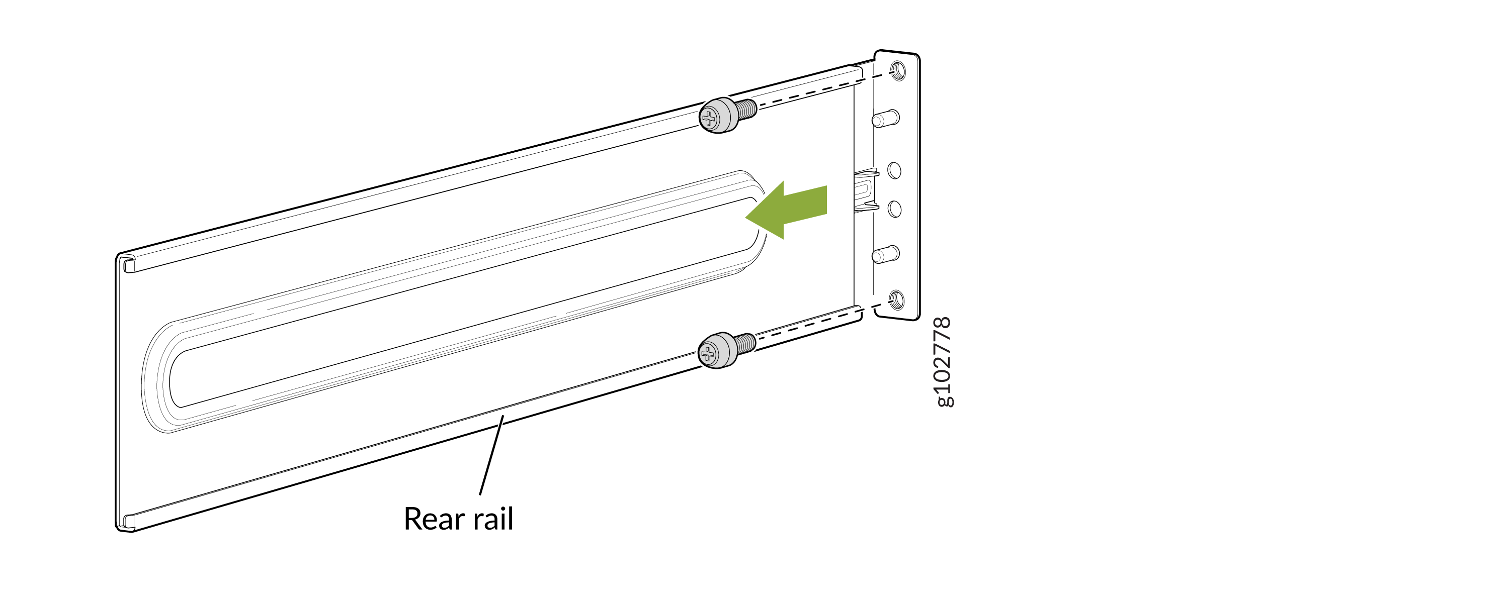 Remove the Guide Blocks from the Rear-Mounting Rails