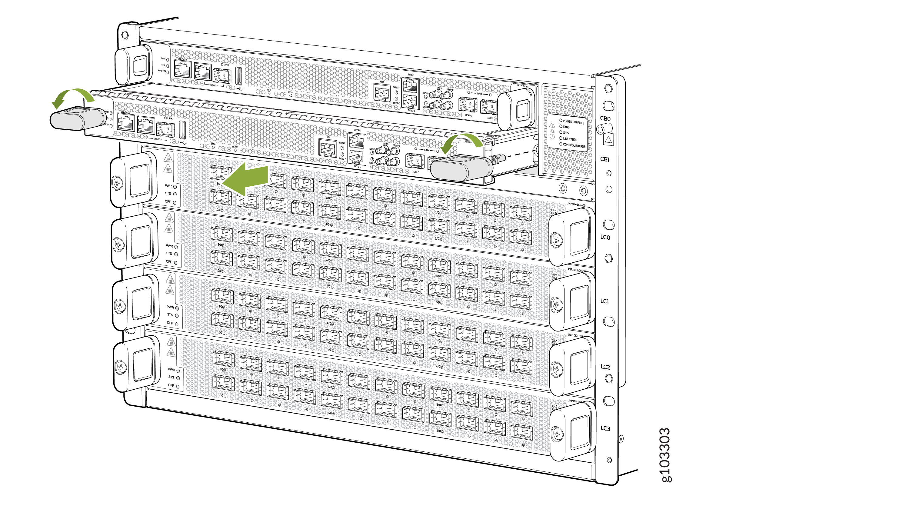 Removing JNP10K-RE3-E Routing and Control Board
