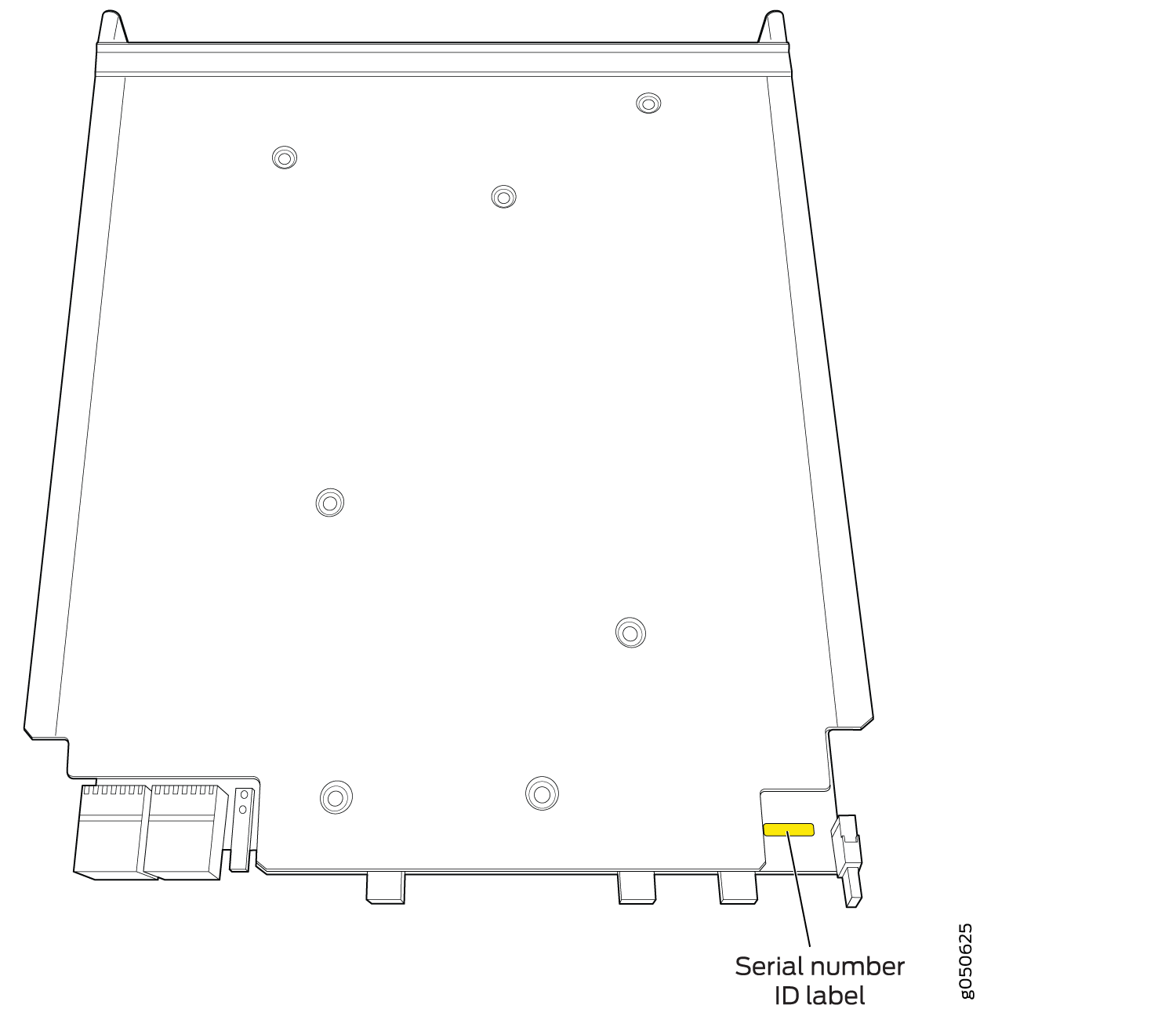 PTX10008 Routing and Control Board Serial Number Location