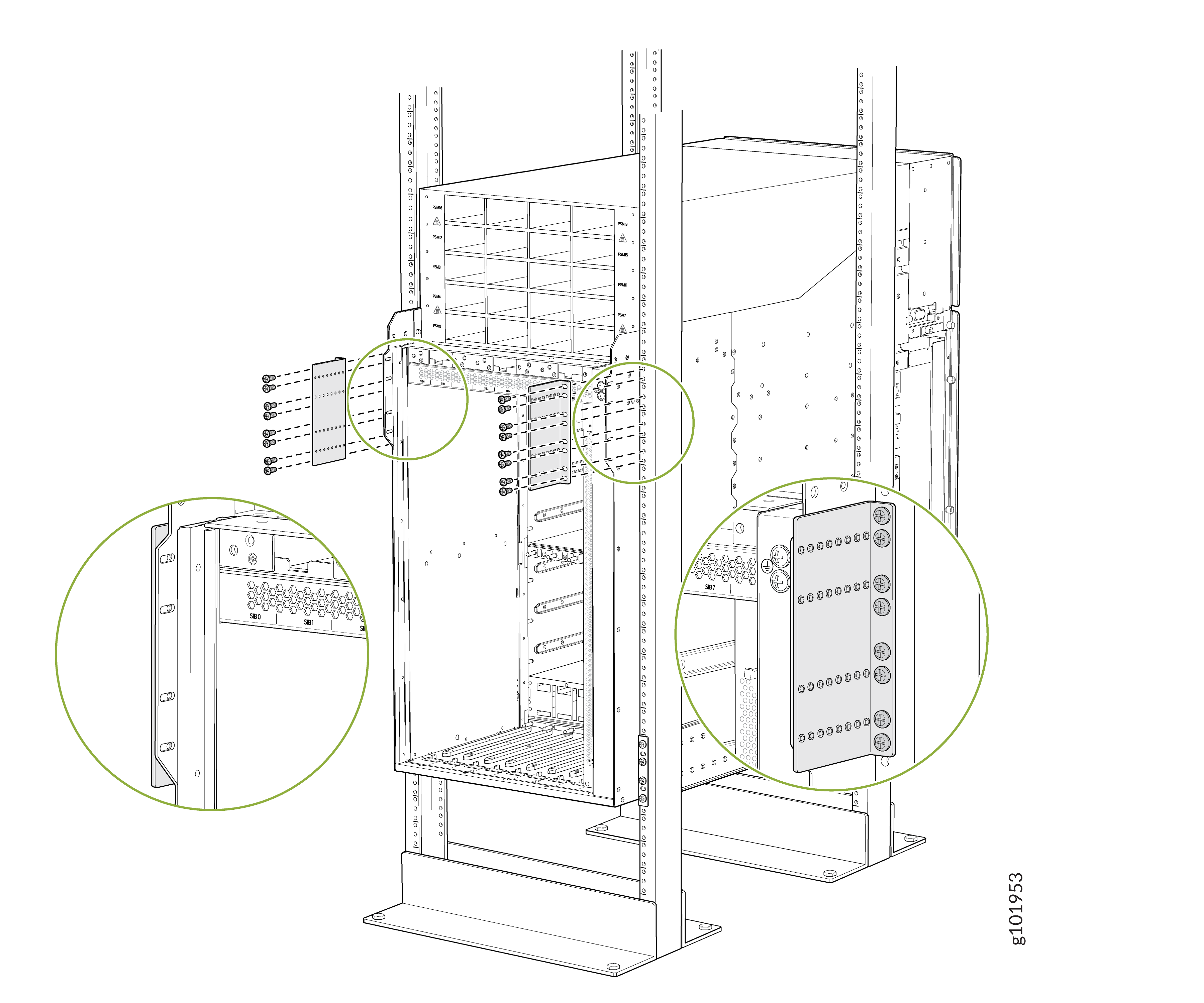 Attach the Rear-Mounting Brackets to the Rack When the Chassis Extends Out of the Rack Posts