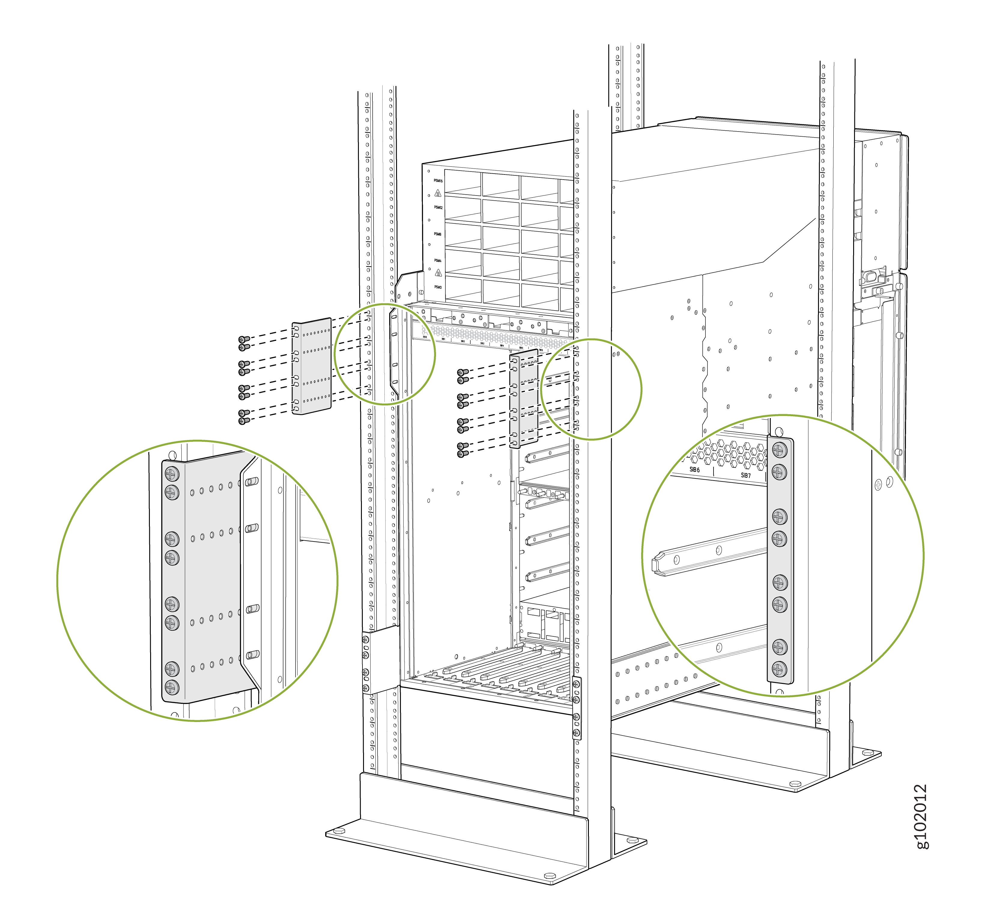 Attach the Rear-Mounting Brackets to the Rack When the Chassis Is Inside the Rack Posts