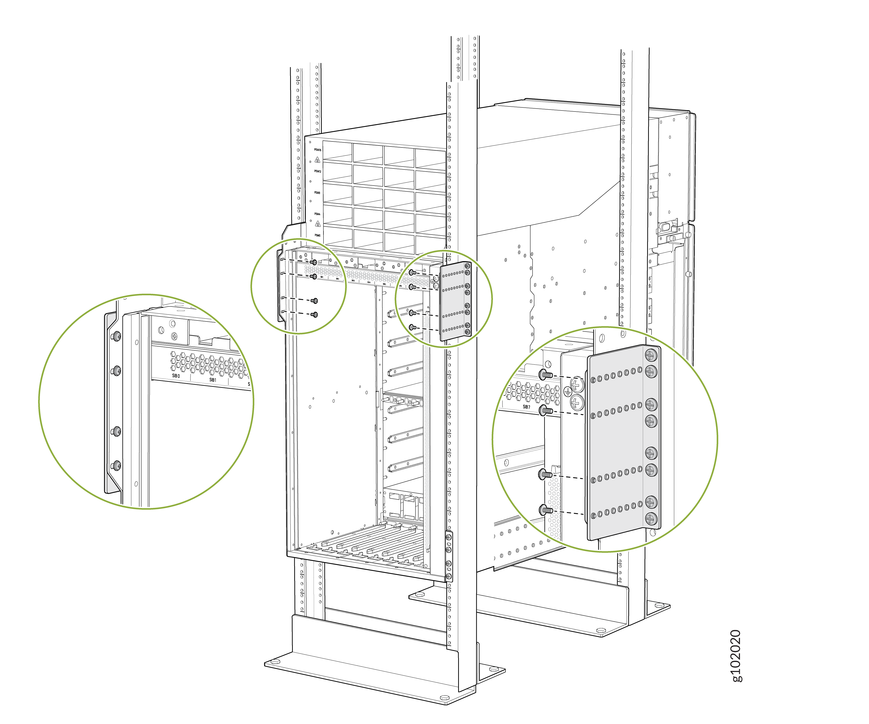 Attach the Chassis to the Rear-Mounting Brackets When the Chassis Extends Out of the Rack Posts