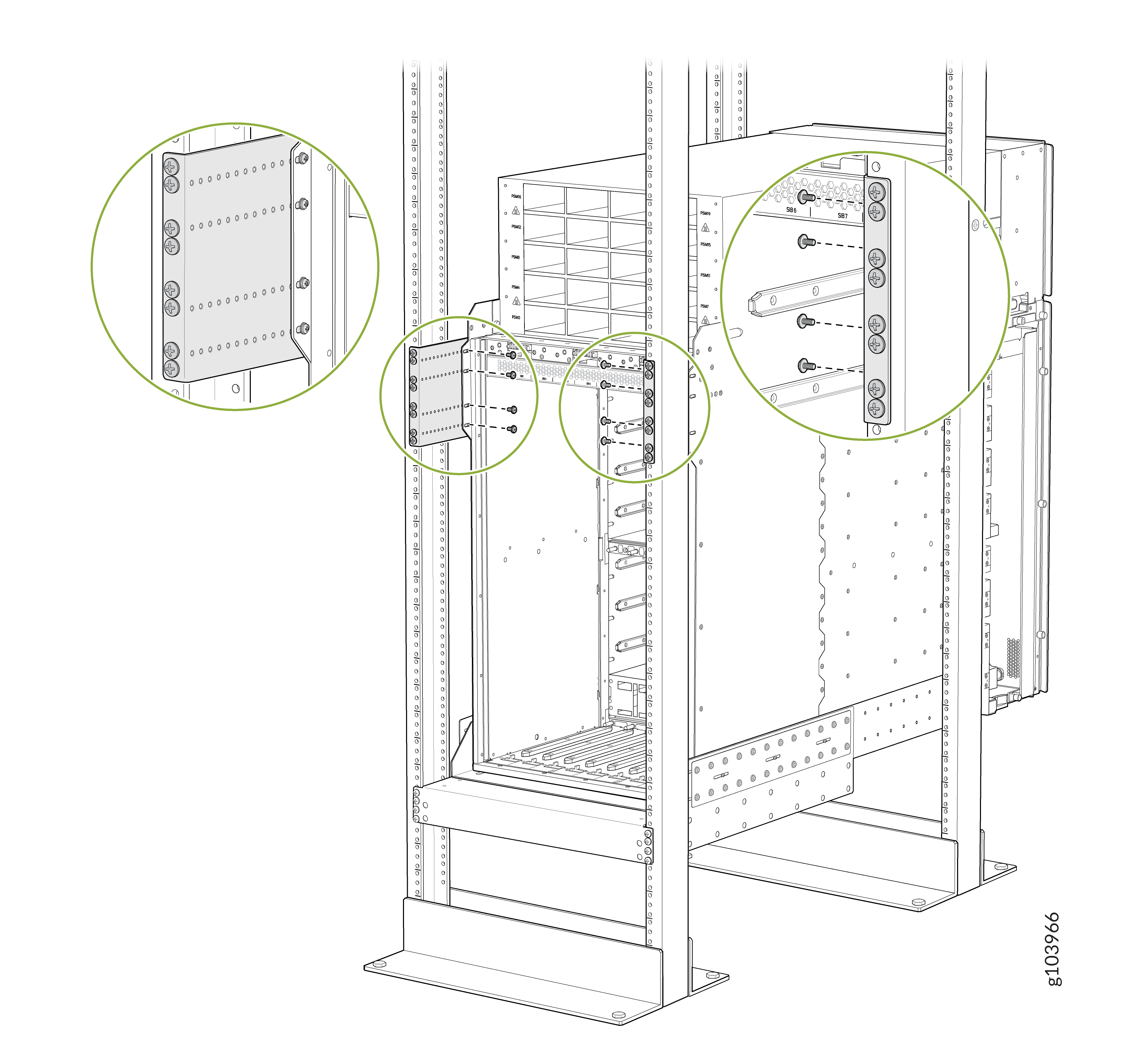 Attach the Chassis to the Rear Side Brackets When the Chassis Extends Out of the Rack Posts