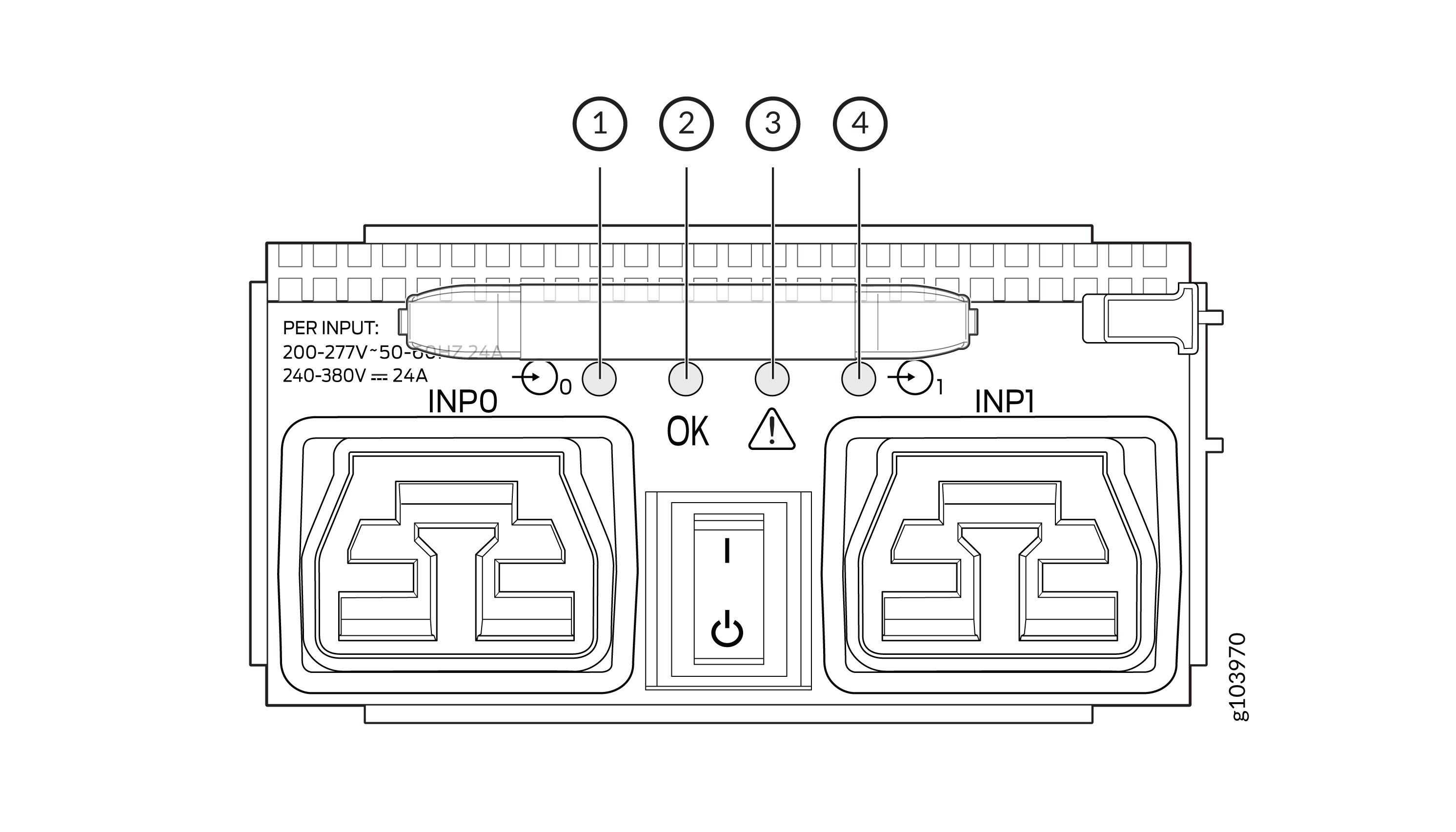 LEDs on the JNP-PWR-3K-AC PSM