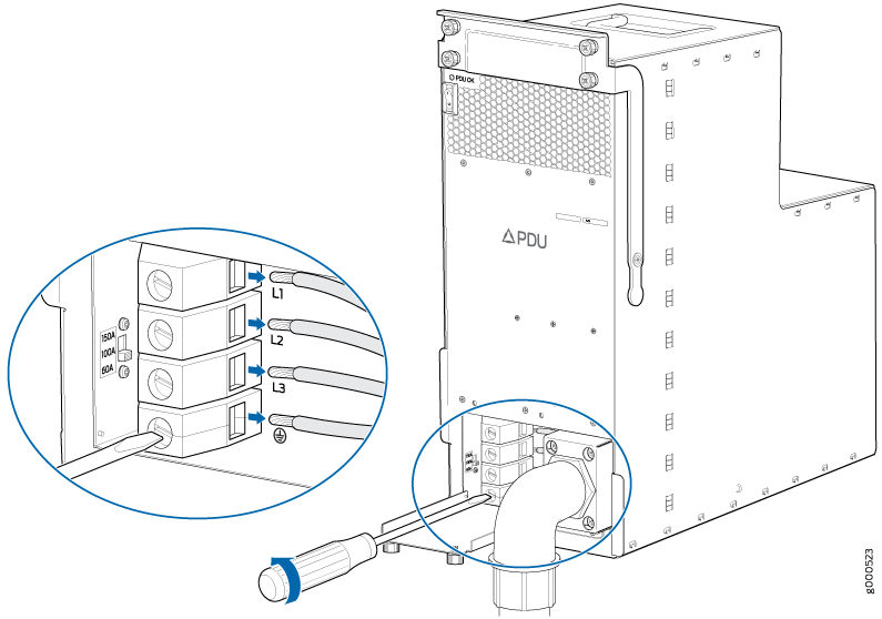 Disconnecting AC Power Wires from a High Capacity Delta AC PDU