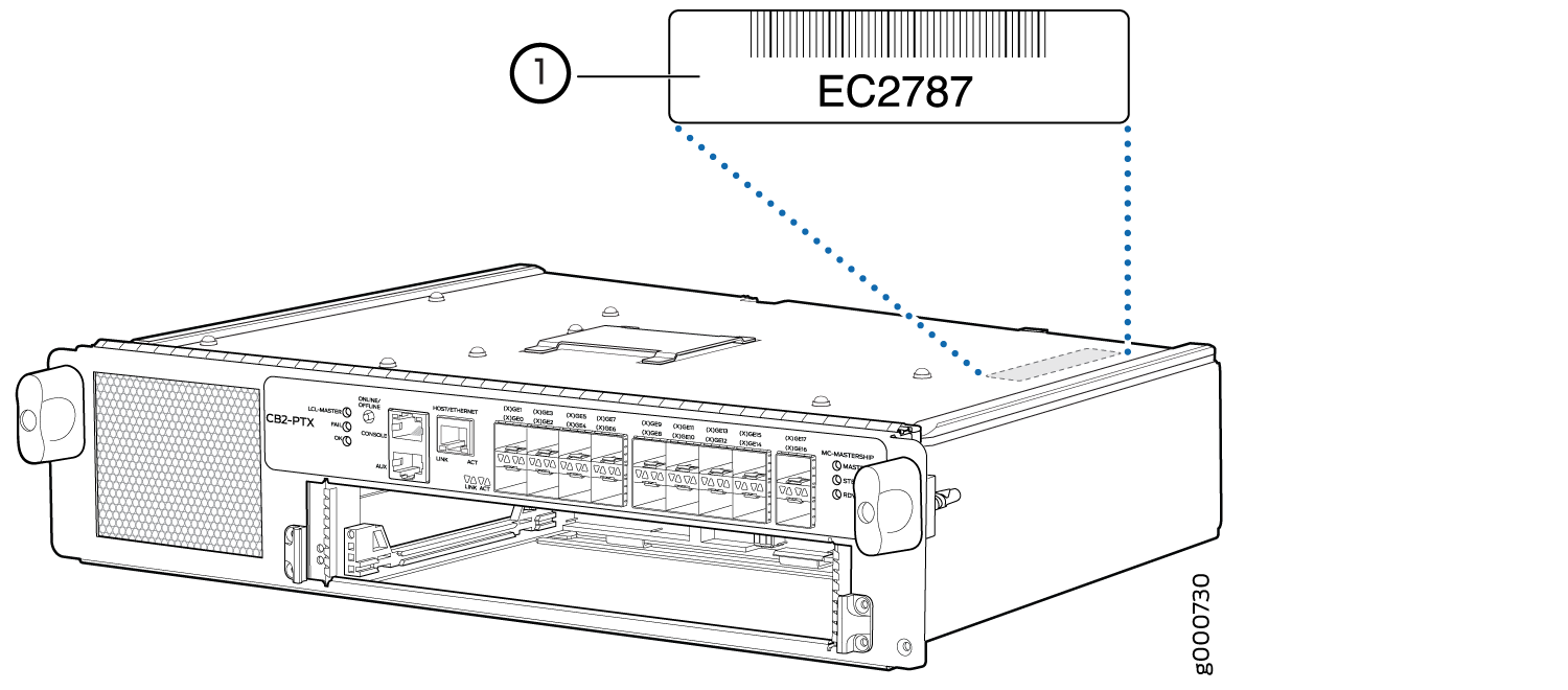 CB2-PTX Control Board Serial Number Label