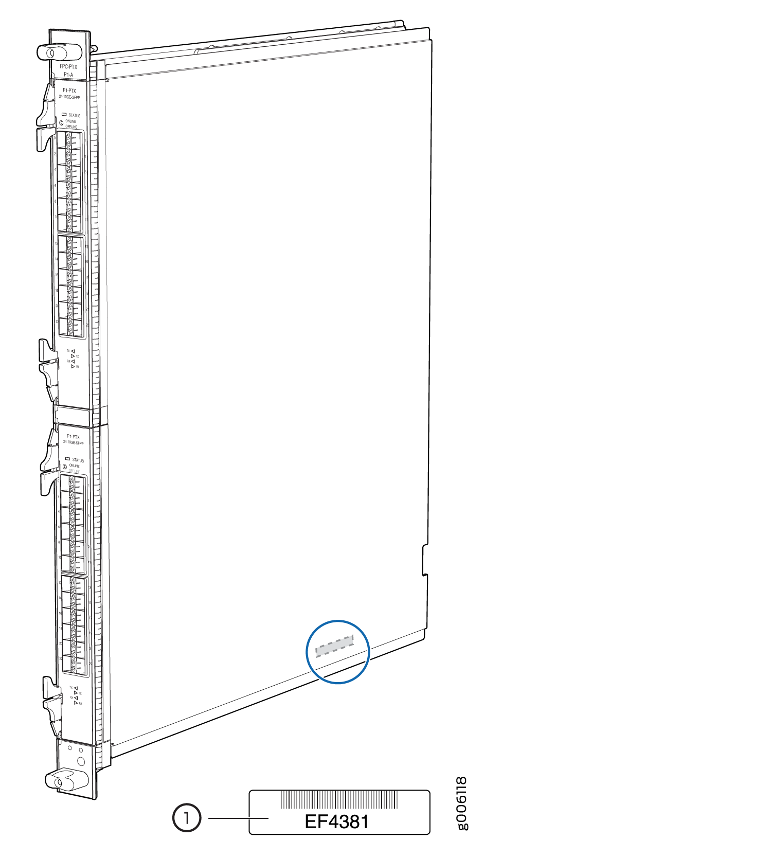 FPC-PTX-P1-A Serial Number Label