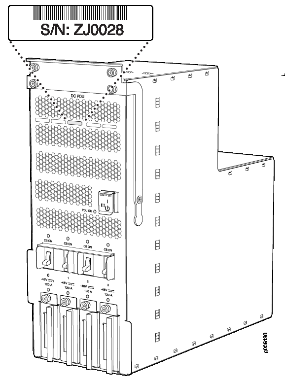 DC PDU Serial Number Label