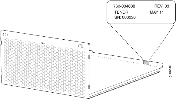 Horizontal Air Filter Serial Number Label