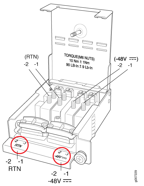 60-A DC Input Power Terminals