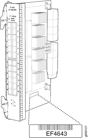 10-Gigabit Ethernet PIC Serial Number Label