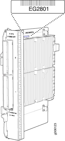 100-Gigabit Ethernet PIC Serial Number Label