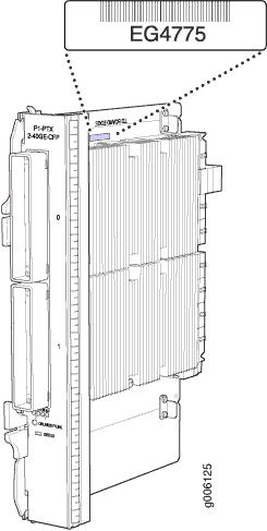 40-Gigabit Ethernet PIC Serial Number Label