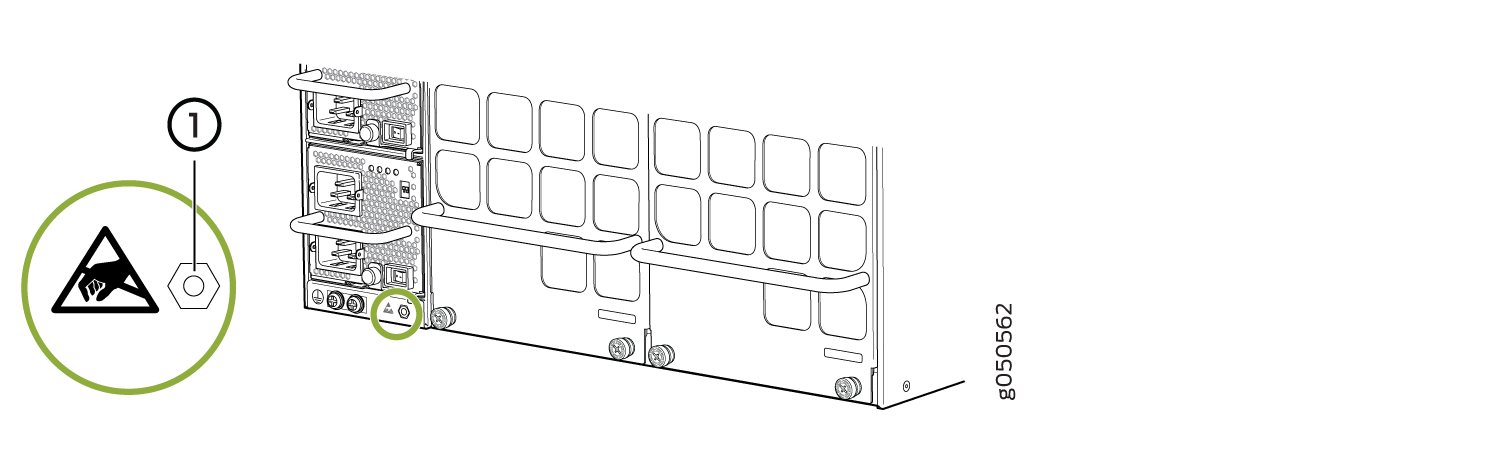 ESD Point on QFX10008 Chassis Rear