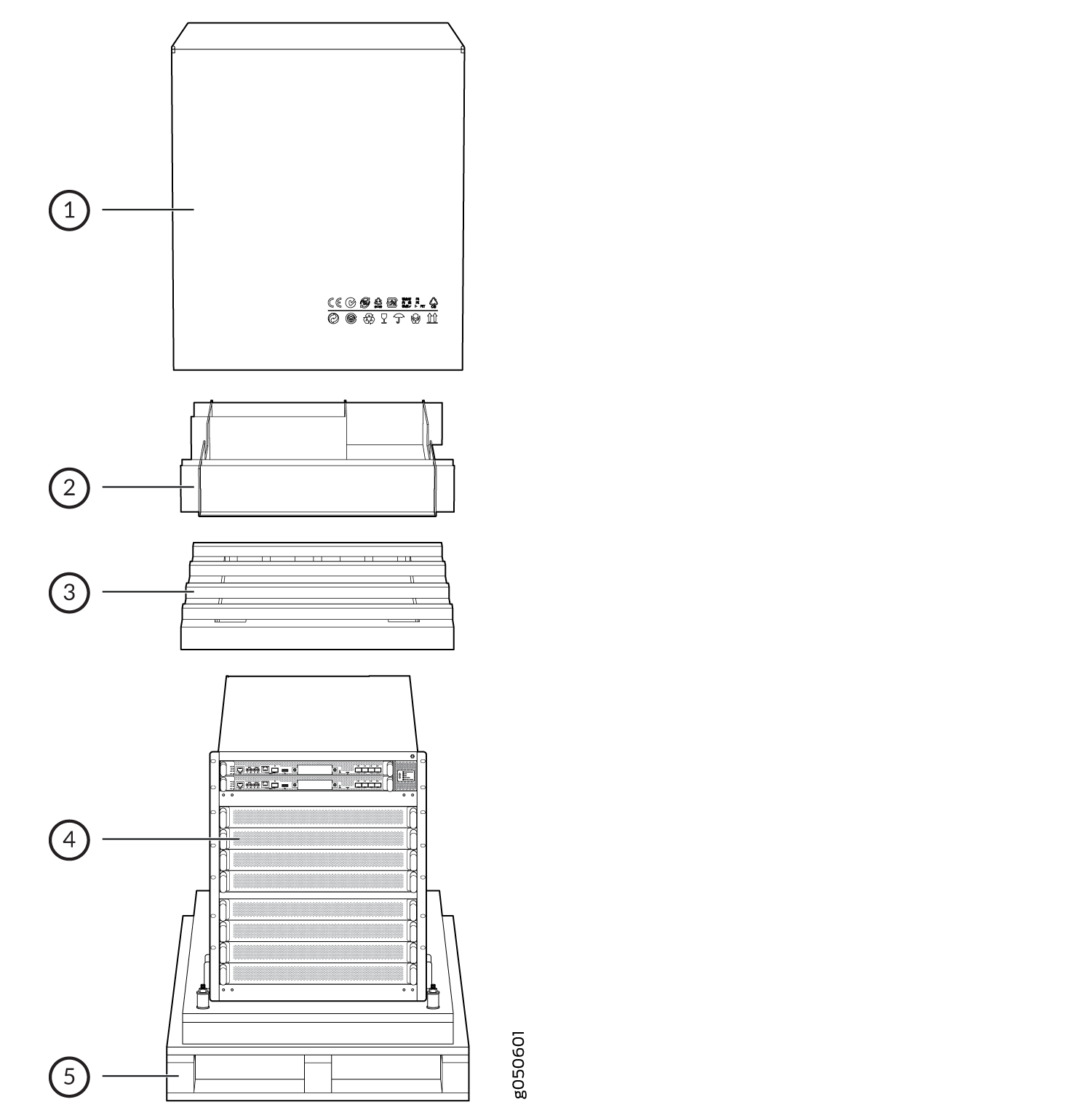 Stacking Configuration for Packing the QFX10008 Chassis