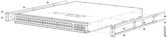 Attaching Mounting Rails to the QFX5100-48S