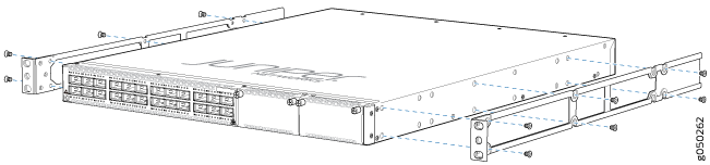Attaching Mounting Rails to the QFX5100-24Q