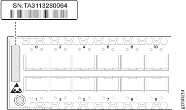 Location of the Serial Number ID Label on QFX5100-48S and QFX5100-48SH Switches