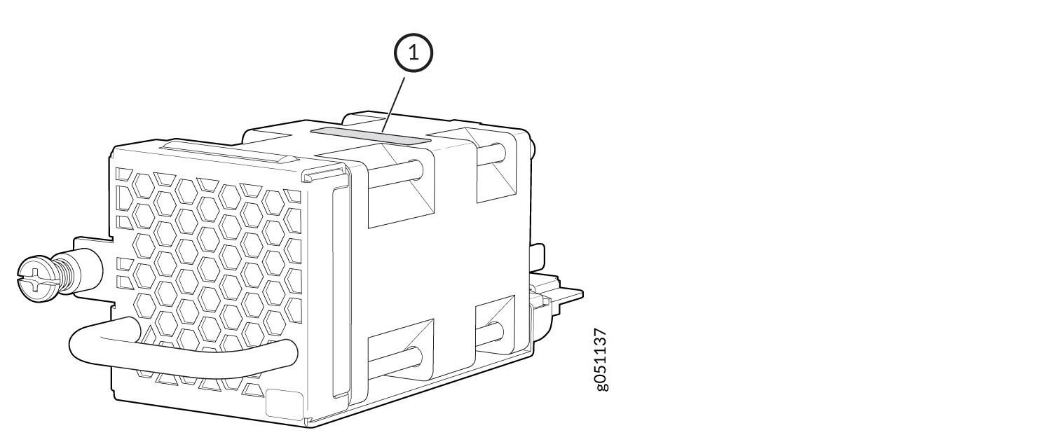 Location of the Serial Number ID Label on the Fan Module for QFX5120-32C Switches