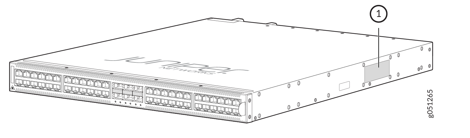 Location of the Chassis Serial Number ID Label on QFX5120-48T Switches
