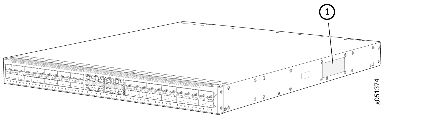 Location of the Chassis Serial Number ID Label on QFX5120-48YM Switches