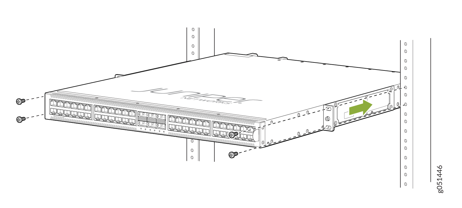 Secure the QFX5120-48T Switch to the Two-Post Rack