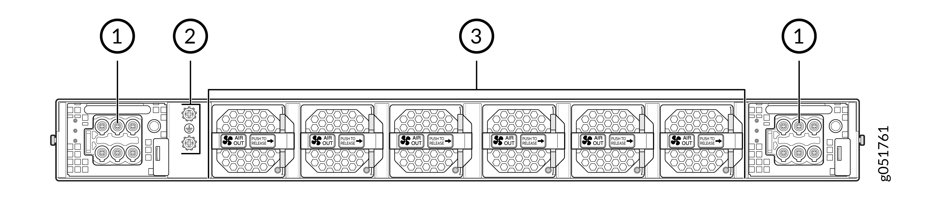 Components on the QFX5140 Rear Panel (DC Variant)