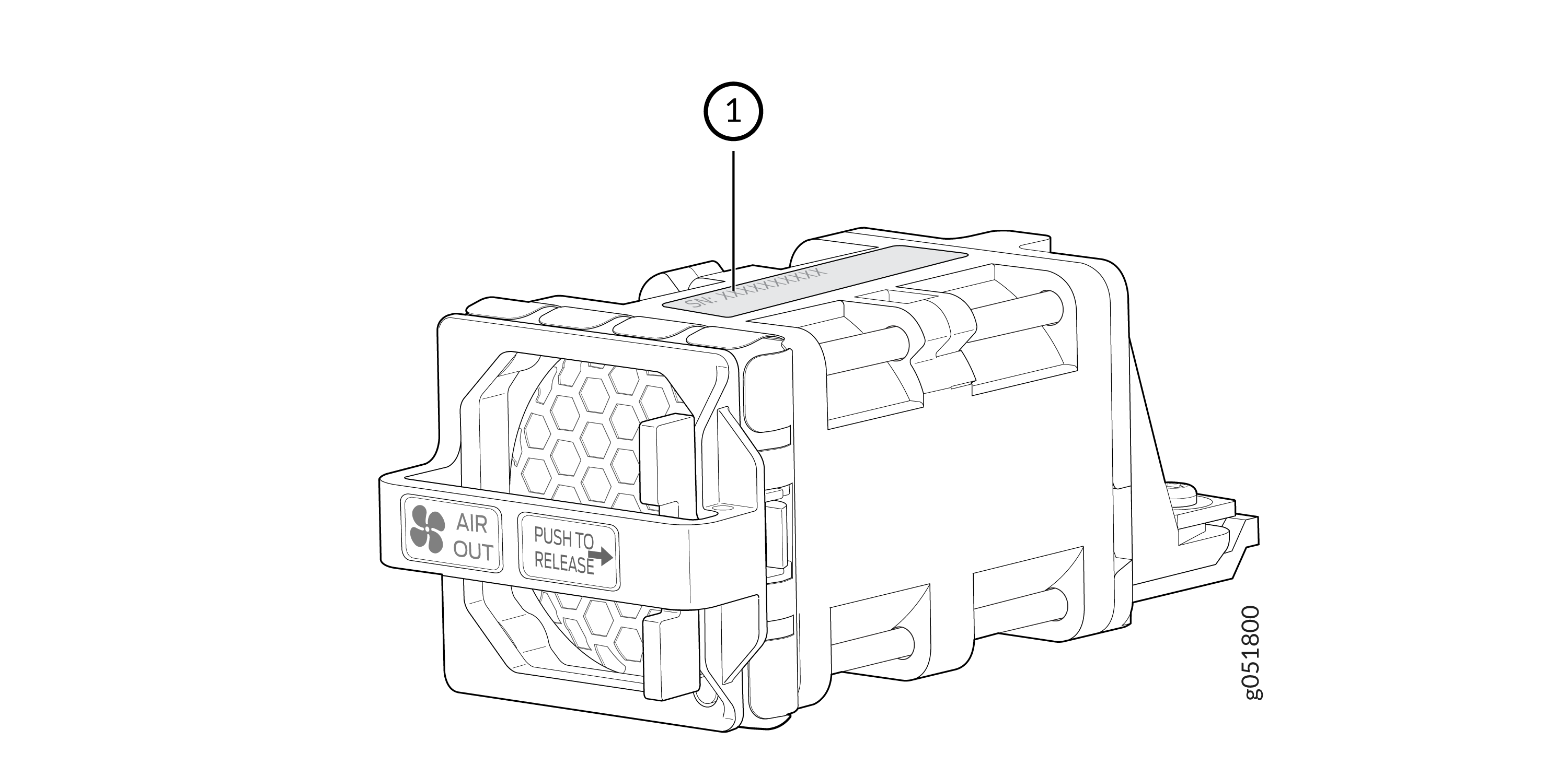 Serial Number ID Label on QFX5140 Fan Module