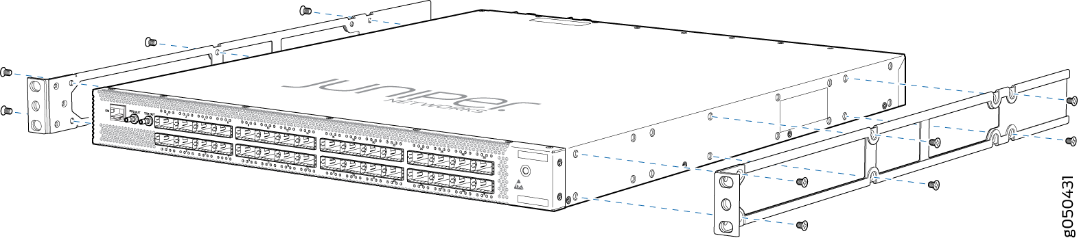 Attaching Mounting Rails to the QFX5200-32C or QFX5200-32C-L