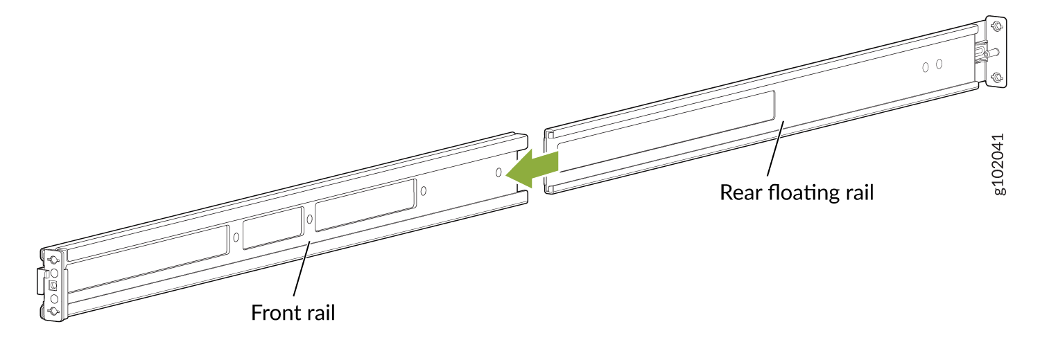 Slide Rear Floating Rail into Front Mounting Rail