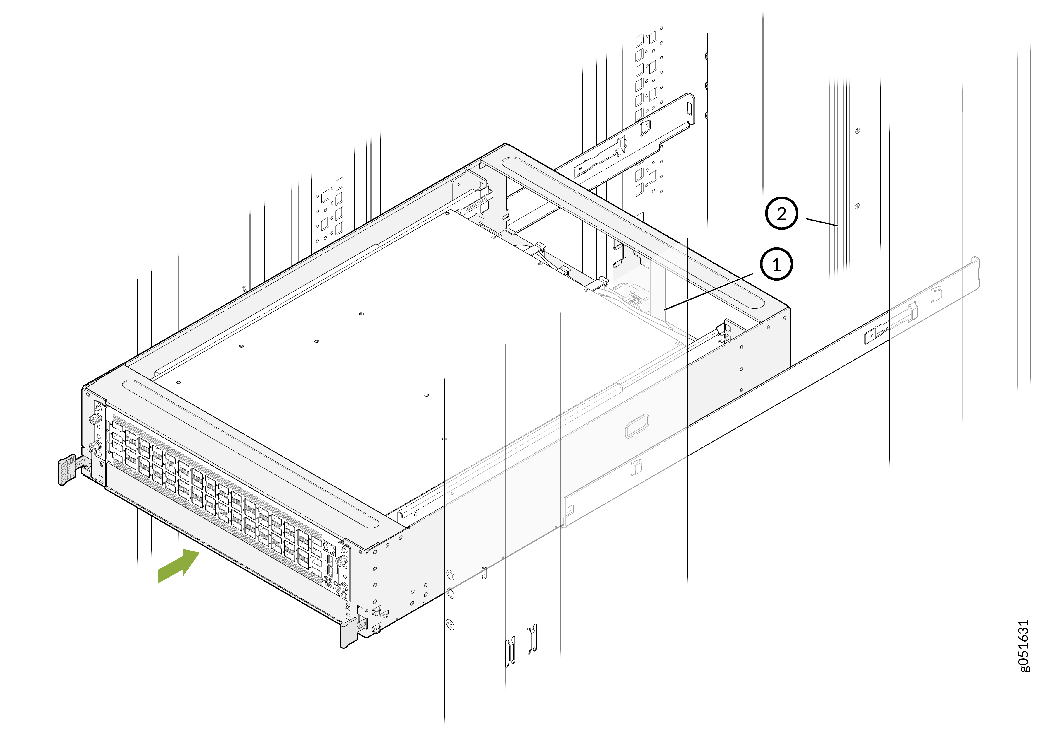 Slide the Switch-Tray Assembly into the Rack