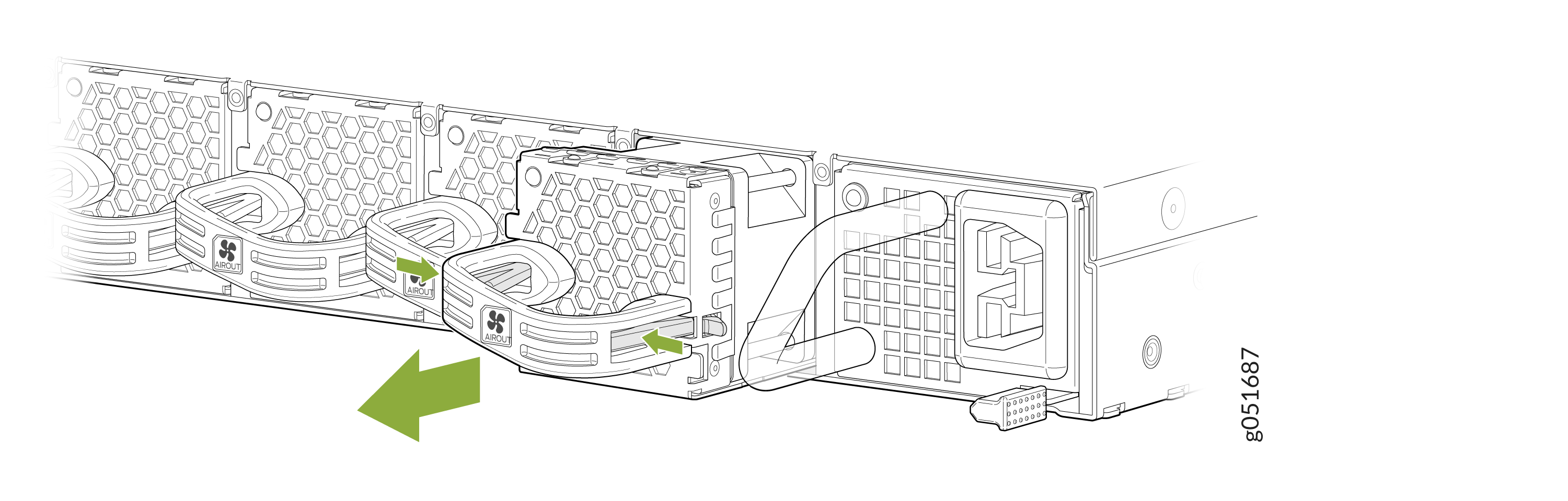 Remove a Fan Module from QFX5241-32OD Switch