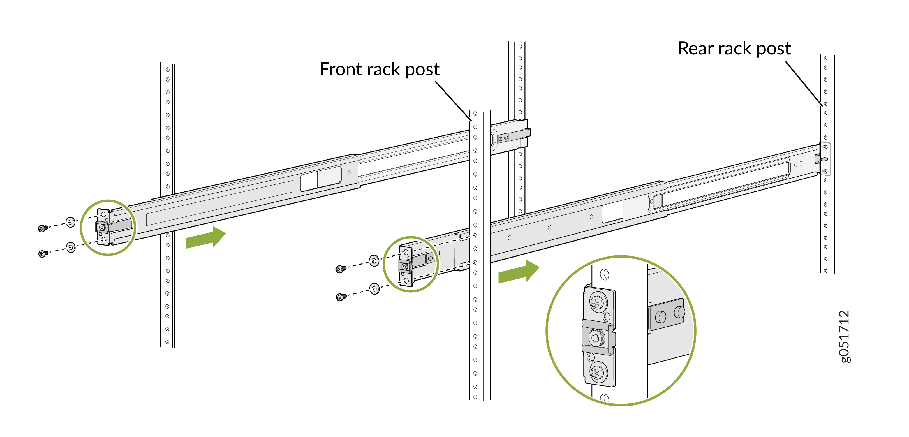 Install and Secure the Front-Mounting Rails