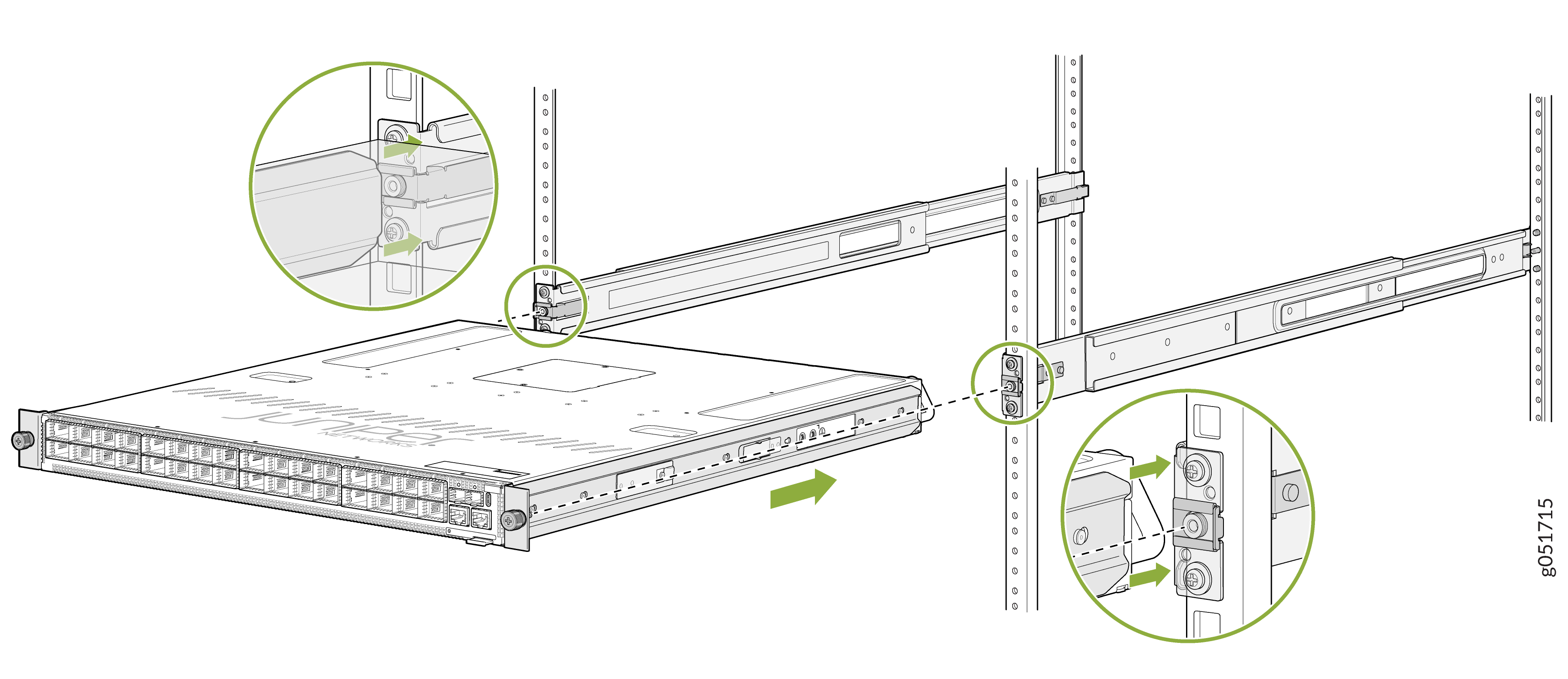 Slide the Device into the Rack